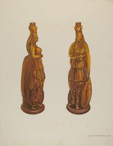Indian Bottle (Medicine Bottle), 1935/1942. Creator: Loraine Makimson
