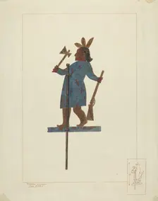Indian Chief Weather Vane, c. 1938. Creator: Edward L Loper