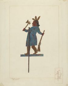 Indian Chief Weather Vane, c. 1938. Creator: Edward L Loper