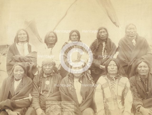 Indian chiefs who counciled with Gen Miles and setteled [sic] the Indian War -- 1 Standing..., 1891. Creator: John C. H. Grabill.