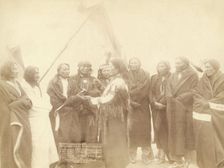 Indian chiefs who counciled with Gen Miles and setteled [sic] the Indian War -- 1 Standing..., 1891. Creator: John C. H. Grabill