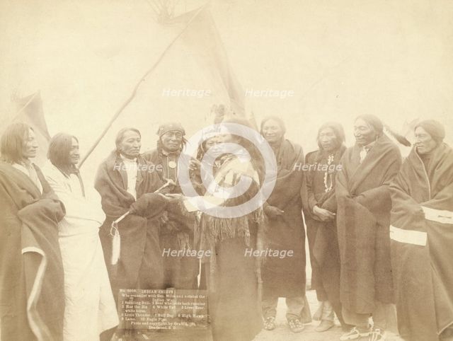 Indian chiefs who counciled with Gen Miles and setteled [sic] the Indian War -- 1 Standing..., 1891. Creator: John C. H. Grabill.