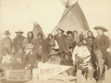Indian chiefs and US officials 1 Two Strike 2 Crow Dog 3 Short Bull 4 High Hawk 5 Two Lance..., 1891 Creator: John C. H. Grabill