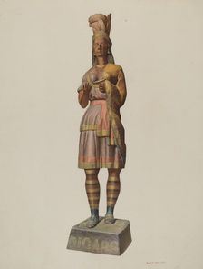 Indian Cigar Store Woman, c. 1940. Creator: Robert W.R. Taylor