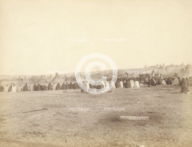 Indian Council in Hostile Camp, 1891. Creator: John C. H. Grabill.