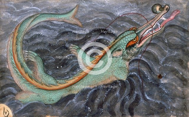 Indian crocodile or gharial, 1590.  Creator: Sarwan.