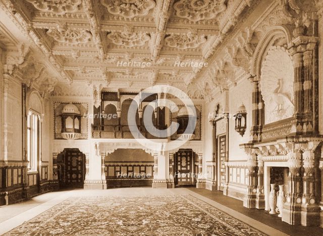 Indian Durbar Room, Osborne House, Isle of Wight, 28 July 1892. Artist: Unknown.