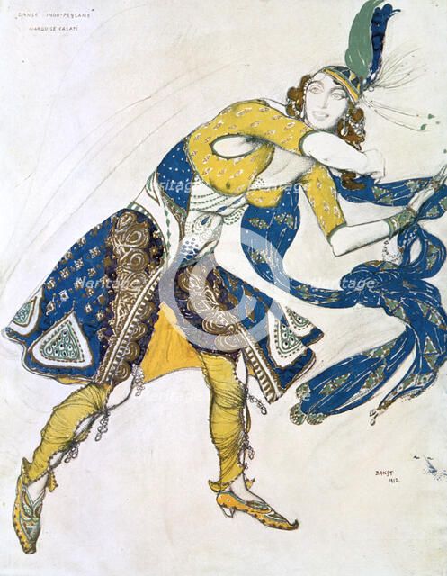 'Indian Dance' (La Marquise de Casati), 1912. Artist: Leon Bakst