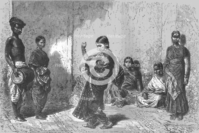 'Indian Dancing-girl; Notes on the Ancient Temples of India', 1875. Creator: Unknown.