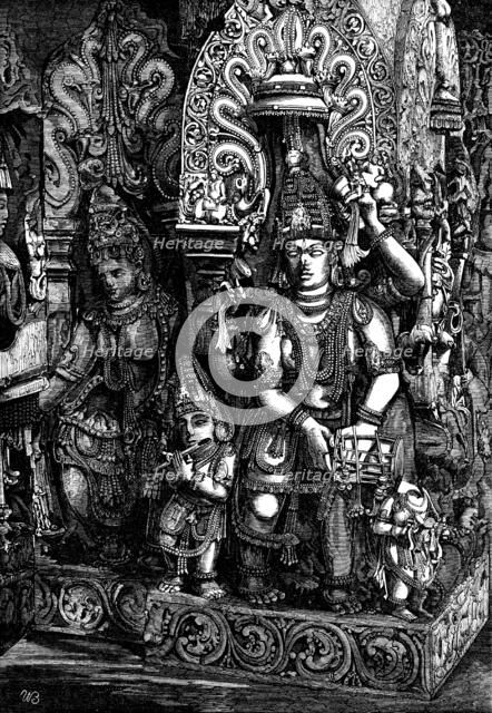 Indian Deities - Suraswati, the Hindoo Goddess of Learning, Music and Poetry, 1858. Creator: W. B..