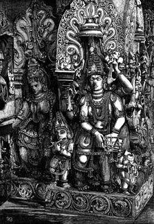 Indian Deities - Suraswati, the Hindoo Goddess of Learning, Music and Poetry, 1858. Creator: W. B.