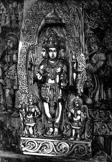 Indian Deities - Trimurti; the Hindoo Triad or Trinity, 1858. Creator: Harvey Orrin Smith
