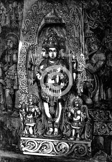 Indian Deities - Trimurti; the Hindoo Triad or Trinity, 1858.  Creator: Harvey Orrin Smith.