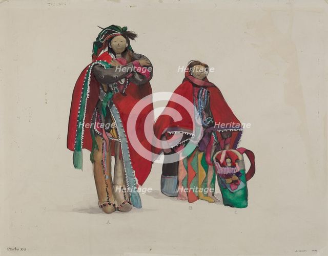 Indian Dolls, 1936. Creator: Jane Iverson.
