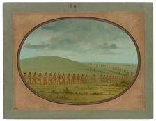 Indian File - Iowa, 1861/1869. Creator: George Catlin