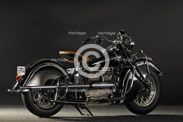 Indian four IOE inline four 1940. Artist: Simon Clay.