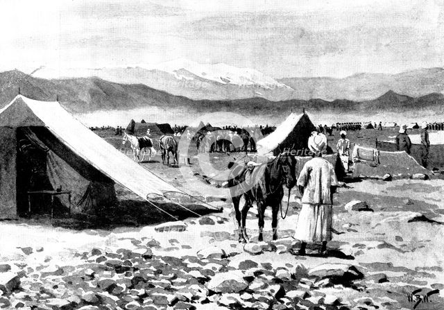 Indian Frontier Rising: the Tor Ghar Range...showing position of the Sapri (Ghuzdarra) Pass, 1898. Creator: Unknown.