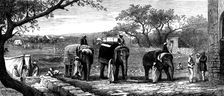 Indian Frontier Sketches: view of the camp near Nourmahal's Tomb, 1873. Creator: Unknown