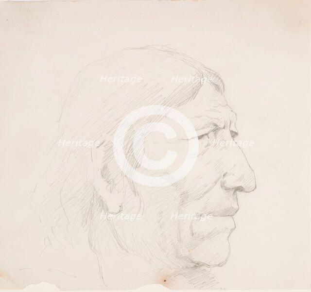 Indian Head, c1880-1909. Creator: Frederic Remington.