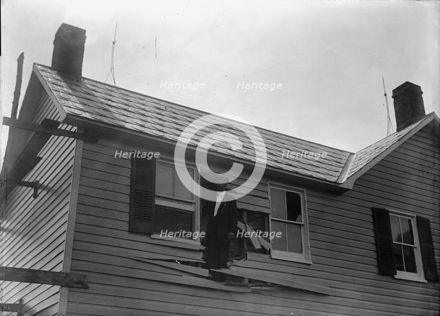 Indian Head, Md. Navy Proving Ground - Residence of George Swann, Damaged By 16' Shell That..., 1916 Creator: Harris & Ewing.