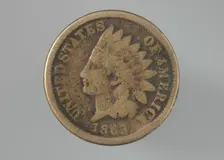 Indian Head penny owned by the Dennis family, 1863. Creator: Unknown