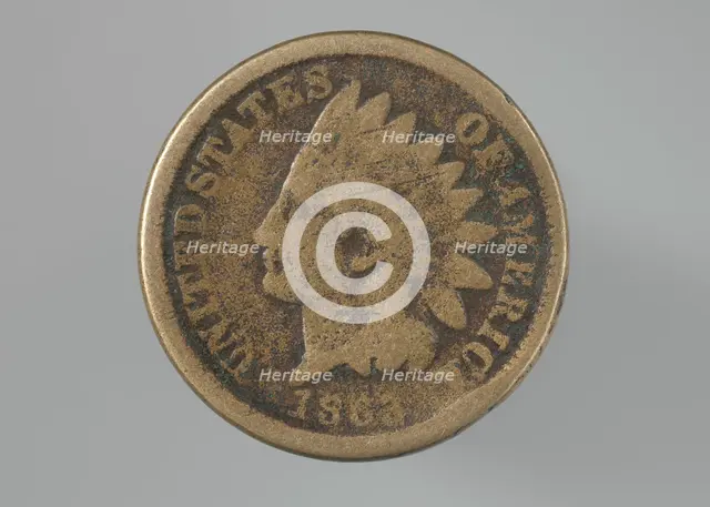 Indian Head penny owned by the Dennis family, 1863. Creator: Unknown.