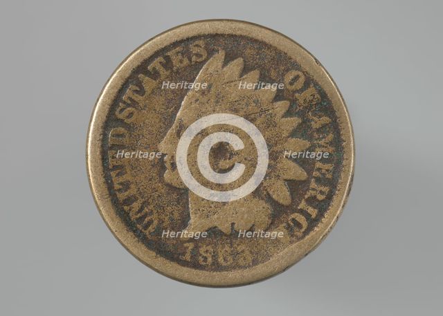 Indian Head penny owned by the Dennis family, 1863. Creator: Unknown.