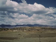 Indian houses and farms on the Laguna Indian reservation, Laguna New Mexico, 1943. Creator: Jack Delano