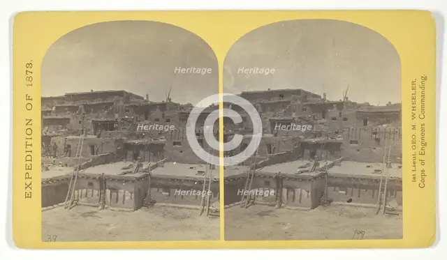 Indian Pueblo of Zuni, New Mexico; view from the interior..., 1873. Creator: Tim O'Sullivan.