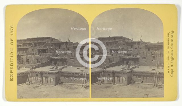 Indian Pueblo of Zuni, New Mexico; view from the interior..., 1873. Creator: Tim O'Sullivan.