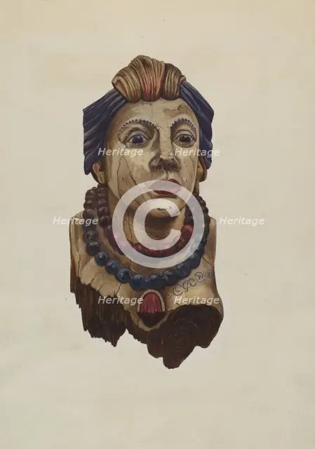Indian Princess Figurehead, c. 1938. Creator: Mary E Humes.