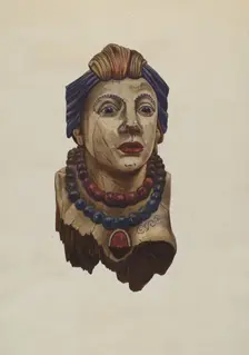 Indian Princess Figurehead, c. 1938. Creator: Mary E Humes