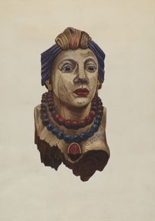 Indian Princess Figurehead, c. 1938. Creator: Mary E Humes