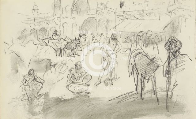 Indian street scene, 1924-1925. Creator: Marius Bauer.