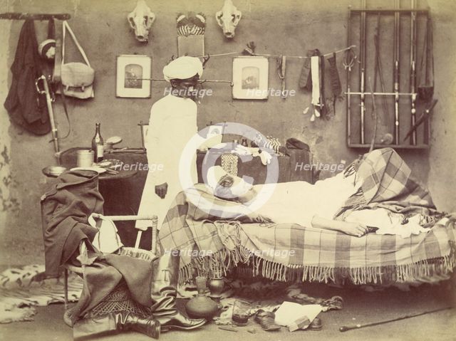 Indian servant and master, 1870s. Creator: Willoughby Wallace Hooper.