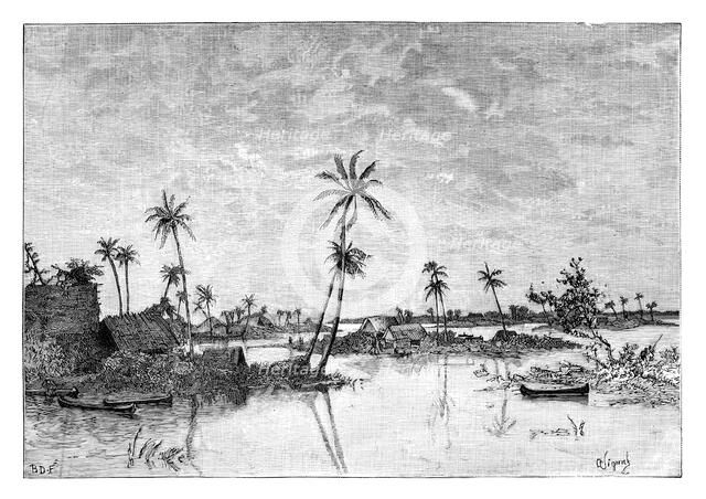 'Indian settlement on the Islands of San Blas Bay', c1890. Artist: Unknown