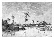 Indian settlement on the Islands of San Blas Bay c1890