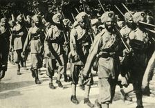 Indian soldiers in France, First World War, 1914, (c1920). Creator: Unknown