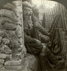 Indian soldiers in the trenches, World War I, 1914-1918.Artist: Realistic Travels Publishers