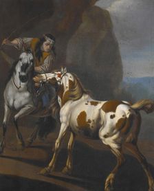 Indian taming a horse, about 1650. Creator: Johann Heinrich Roos