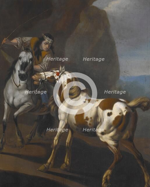 Indian taming a horse, about 1650. Creator: Johann Heinrich Roos.