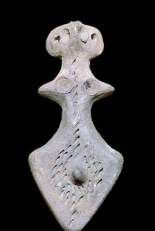 Indian terracotta bisexual figure, 3rd century BC