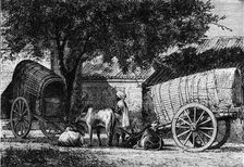 Indian Travelling Wagons c1891. Creator: James Grant