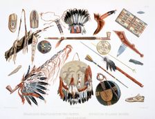 Indian Utensils and Arms 1843. Creator: Du Casse