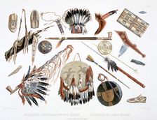 Indian Utensils and Arms 1843. Artist: Du Casse