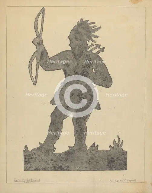Indian Weather Vane, 1935/1942. Creator: Rollington Campbell.