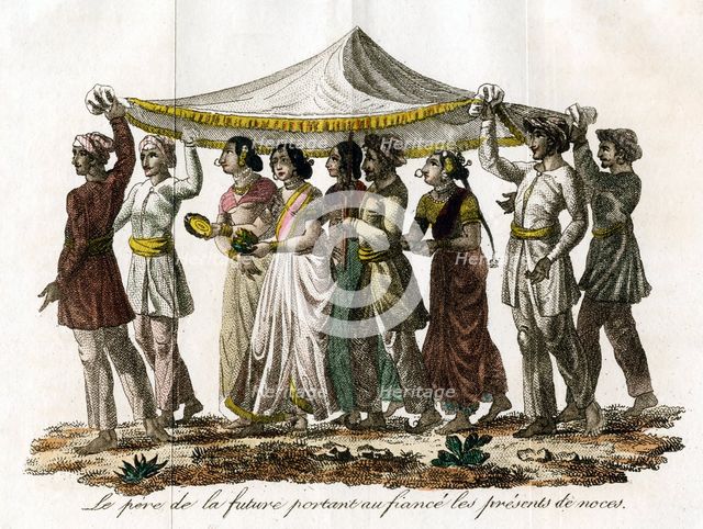 'Indian wedding procession', c19th century. Artist: Unknown