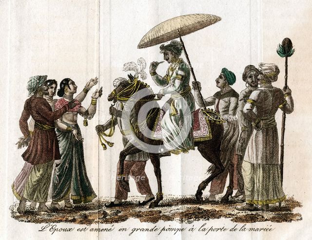 'Indian wedding procession', c19th century. Artist: Unknown