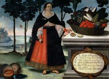 Indian woman in gala dress. Oil by Vicente Alban, preserved in the Museum of America in Madrid