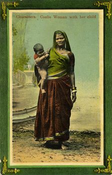 Indian woman with her child, Calcutta, India, late 19th or early 20th century